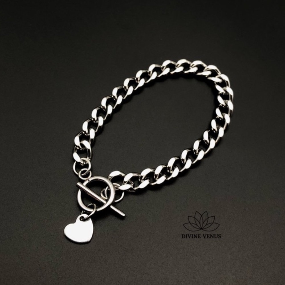 Toggle Clasp Bracelet | Stainless Steel Curb Chain